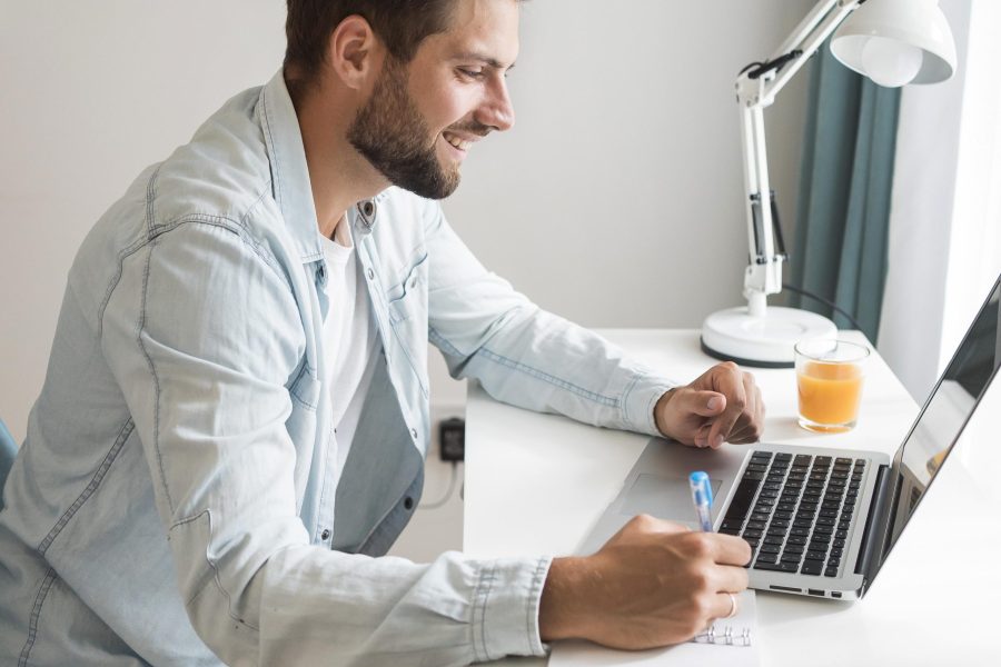 handsome-adult-male-working-from-home